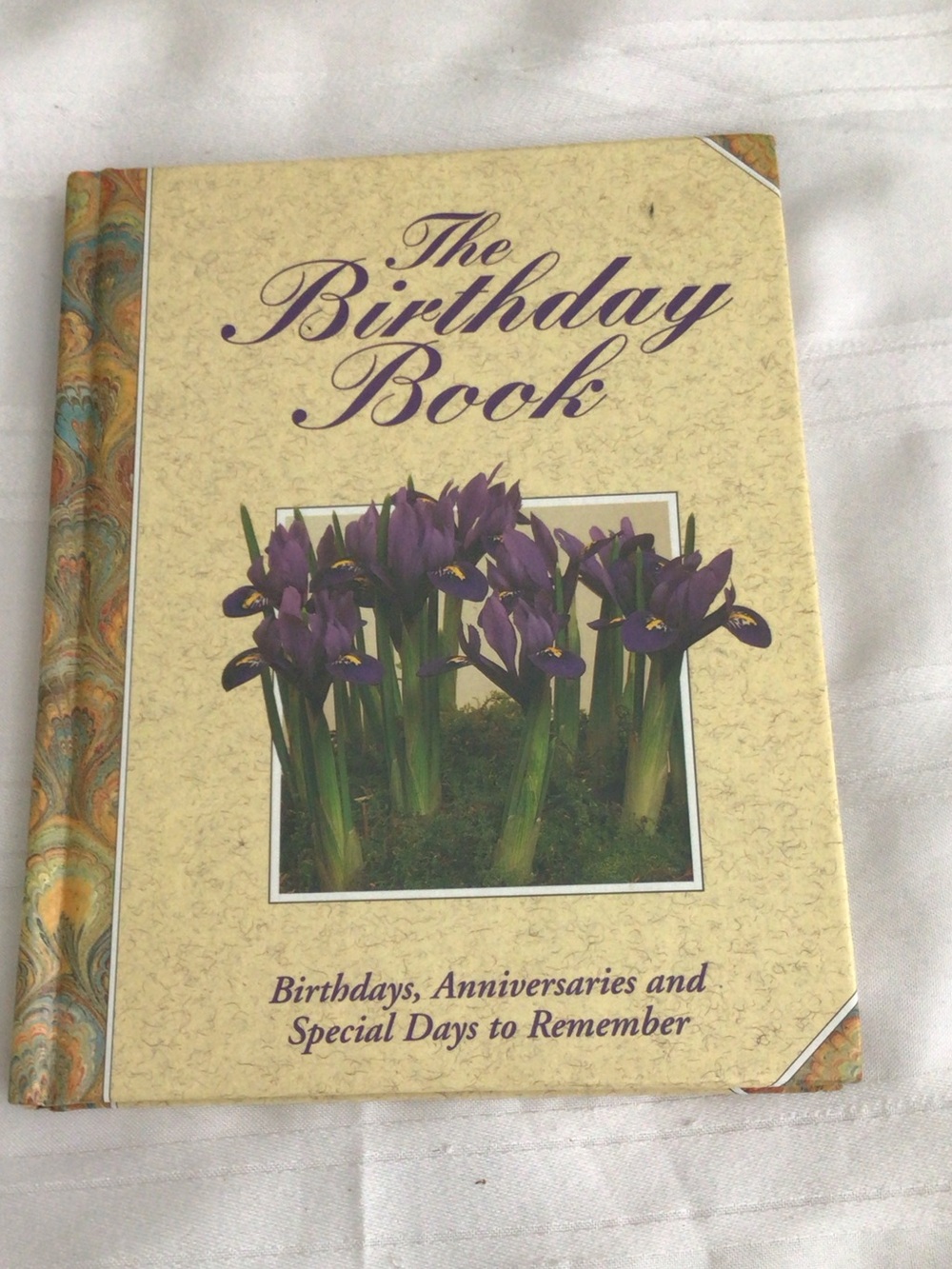 The Birthday Book – Cream Cover with Purple Floral Design 1992 beautiful picture